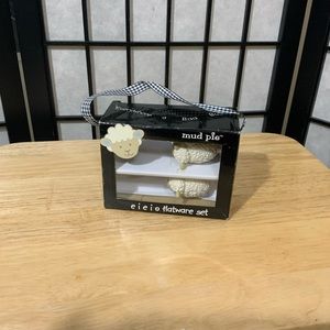 NIB Mud Pie EIEIO Baby Flatware Set - Sheep.